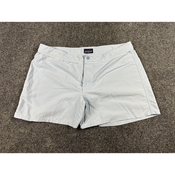 Patagonia Pants - Patagonia Women's Shorts Sz 12  Blue White Trim Athletic Casual Lightweight Vtg